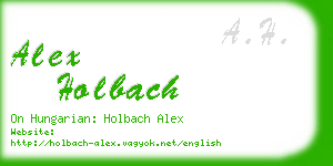 alex holbach business card